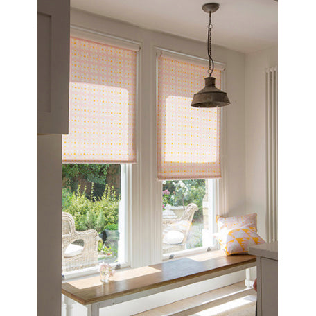 étoile home Dorothy fabric in Tea Rose made in to roller blinds cotton linen