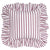 Autumn Ticking Stripe Ruffle Decorative Throw Pillow in Dark Heather Pink 45x45cm (18x18")