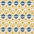 Glasswork Geometric Pattern Cotton Linen Fabric by the Meter in Gold & Dark Petrol Blue
