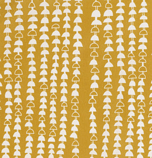 Hopi Graphic Strung Bead Pattern Linen Cotton Designer Home Decor Fabric for curtains, blinds, upholstery in Mustard Gold yellow ships from Canada to USA