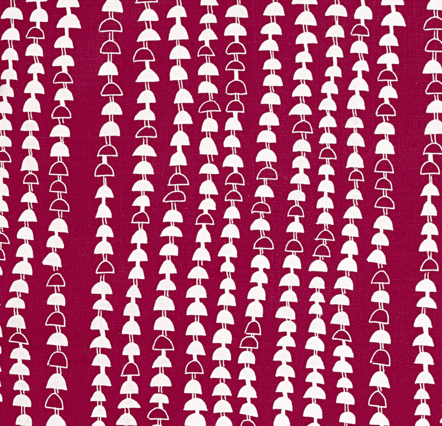 Hopi Graphic Strung Bead Pattern Linen Cotton Home Decor by the yard or by the meter for curtains, blinds or upholstery in Fabric in Dark Vermilion ships from Canada worldwide (USA)
