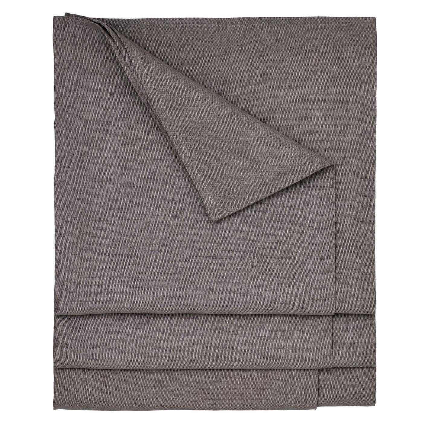 Solid Dyed Linen Cotton Union Tablecloth in Stone Grey Made in Canada 