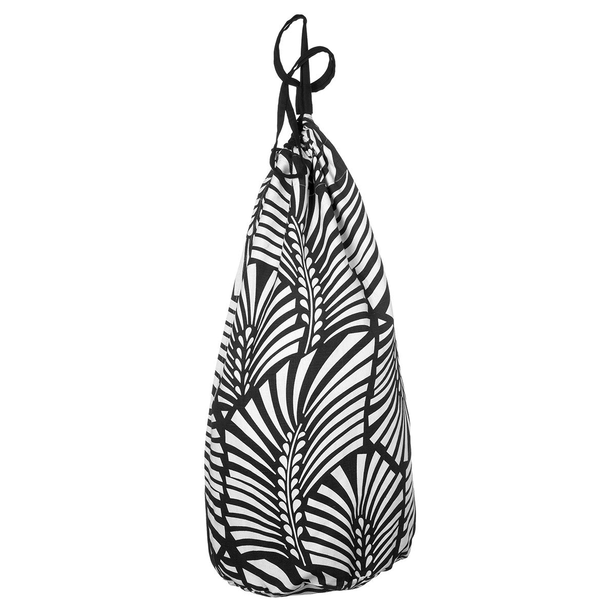 Oscar Graphic Palm Leaf Pattern Printed Cotton Linen Laundry & Storage Bags Black - Ships from Canada (USA)