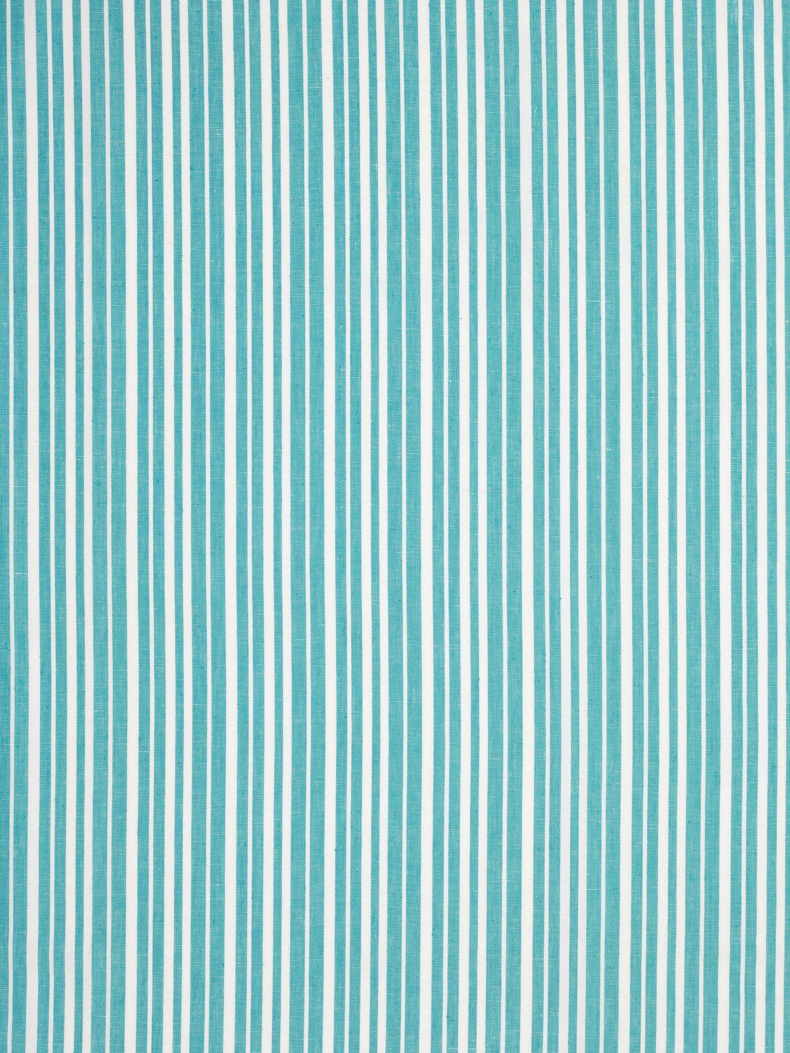 Palermo Ticking Stripe Cotton Linen Home Decor Fabric by the Meter or yard for curtains, blinds, upholstery in Pacific Turquoise Blue ships from Canada (USA)