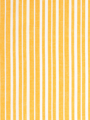 Palermo Ticking Stripe Cotton Linen Home Decor Fabric by the Meter or by the yard for curtains, blinds or upholstery in Bright Saffron Yellow ships from Canada (USA)