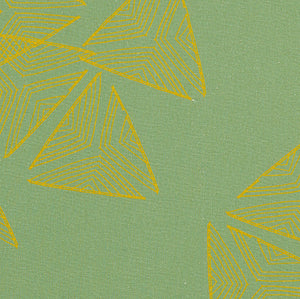 Sails pattern home decor interiors fabric for curtains, blinds and upholstery in Sea foam green and mustard yellow sold by the meter ships from Canada worldwide including the USA
