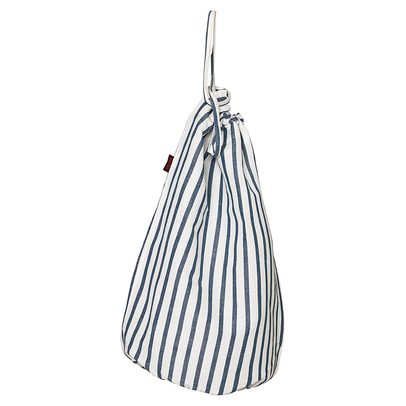 Autumn Ticking Stripe Cotton Linen Laundry and Storage Bags in Dark Petrol Blue ships from Canada (USA)