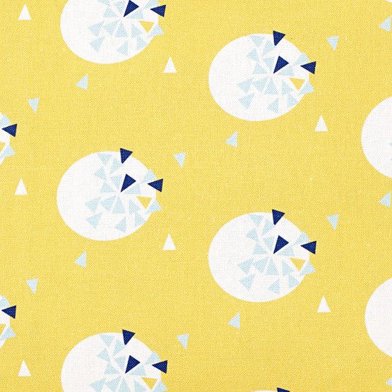 Ceramic Geometric Pattern Cotton Linen Fabric by the Meter in Maize Yellow