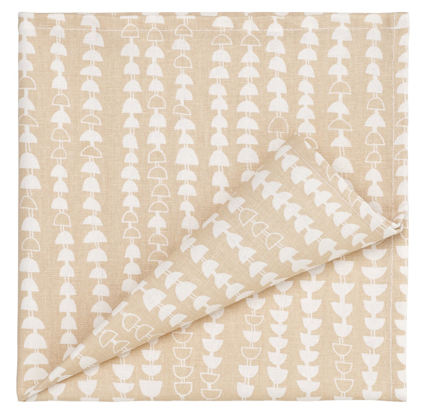 Hopi Patterned Cotton Linen Napkins in Light Earth Cream
