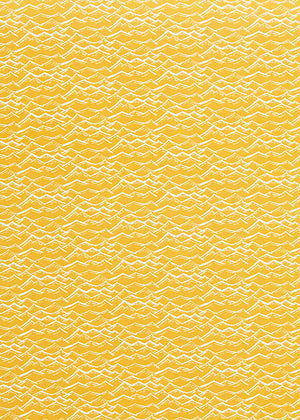 Waves pattern home decor interiors fabric for curtains, blinds and upholstery in maize yellow  available by the meter or yard ships from Canada worldwide including the USA