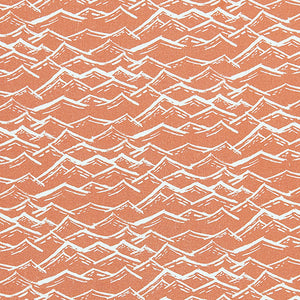 Waves pattern home decor interiors fabric for curtains, blinds and upholstery in terracotta orange  available by the meter or yard ships from Canada worldwide including the USA