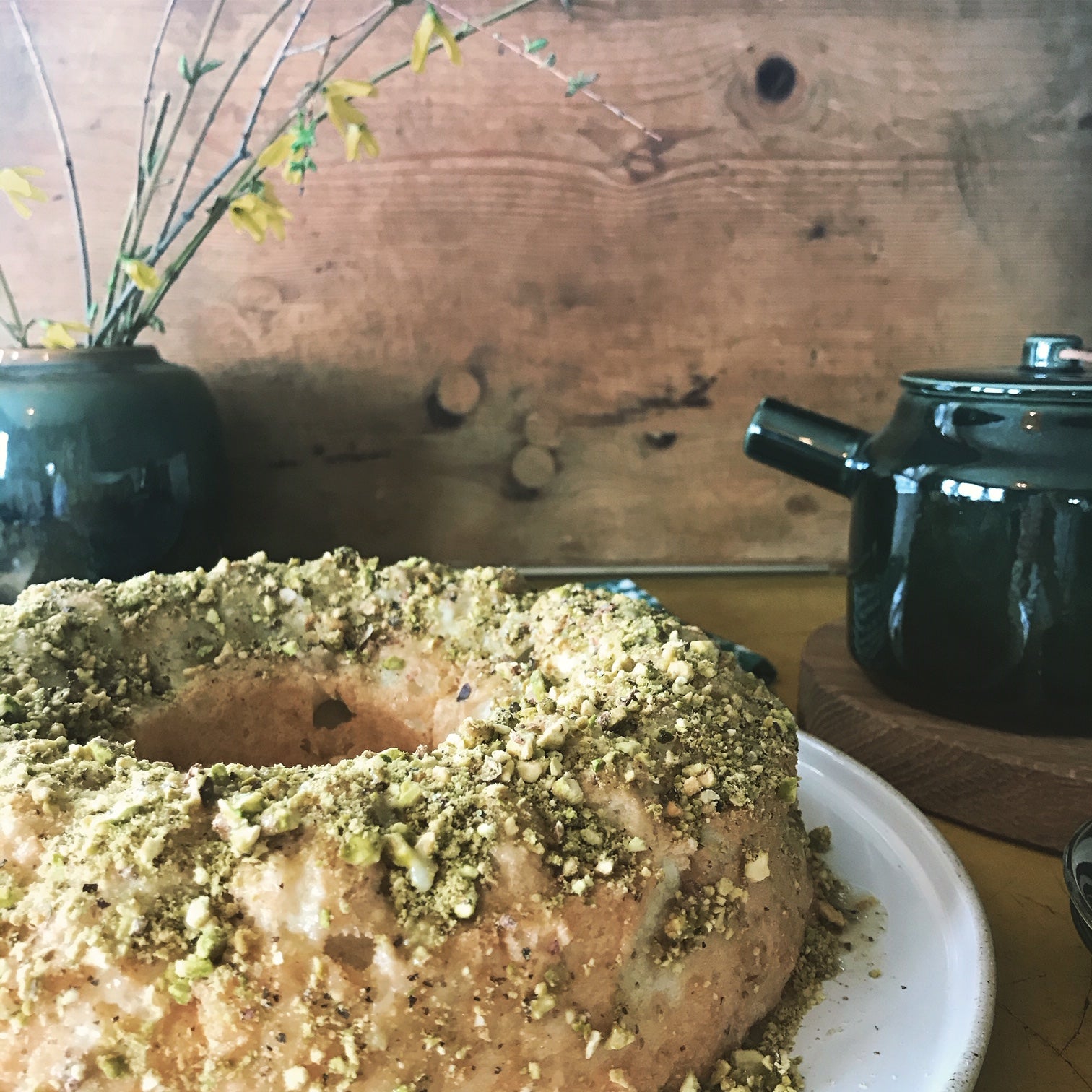 Lime & Pistachio Angel Food Cake