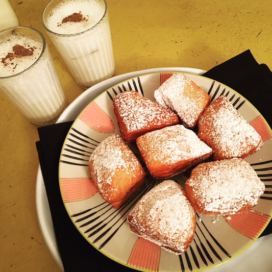 Mardi Gras Sourdough Beignets and Milk Punch