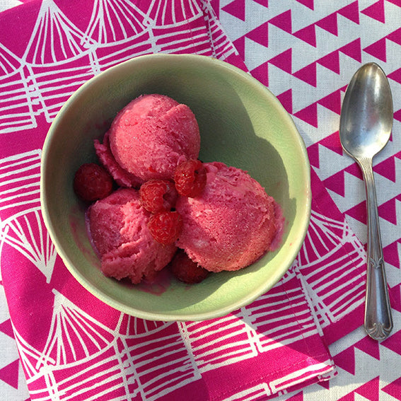 Home made no churn Raspberry Frozen Yoghurt Recipe