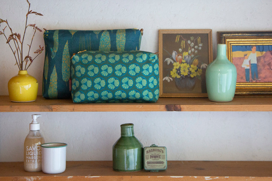 Green Toiletry, Vanity & Cosmetic Bags