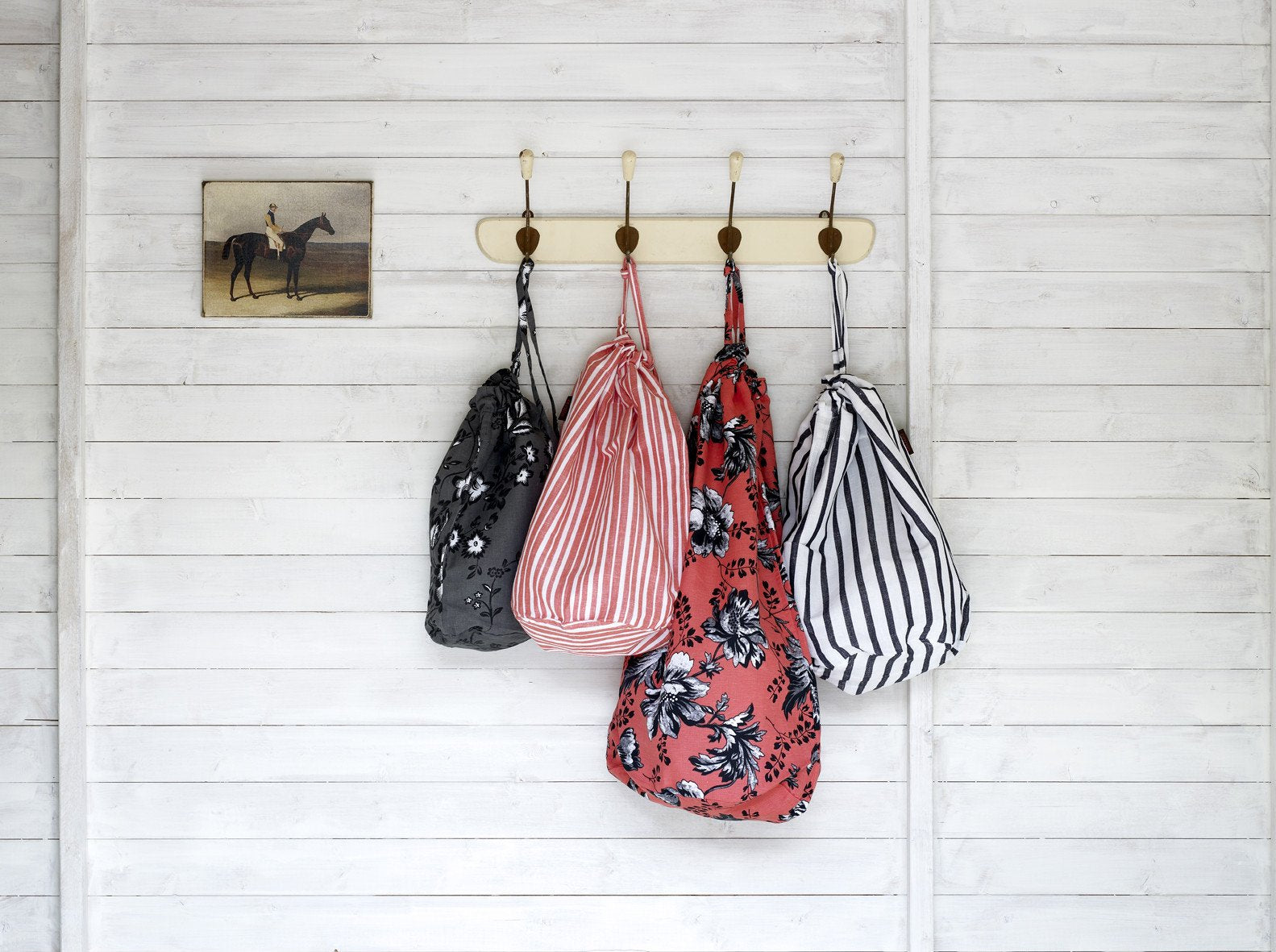 Drawstring laundry, kit or storage bags in pattern and stripes. Available in 3 sizes and a multitude of colours. ships from Canada worldwide including the USA