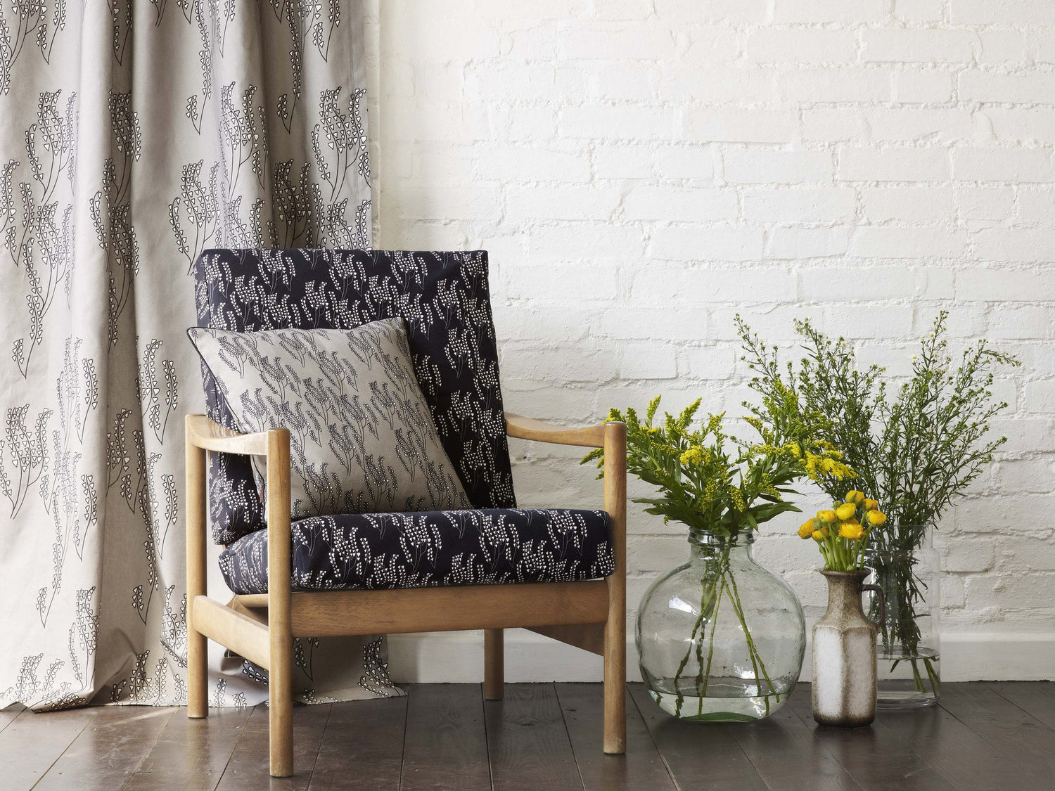 Home decor interiors fabrics by the meter or by the yard perfect for curtains, blinds, upholstery in shades black, white and grey. Ships from Canada worldwide including the USA