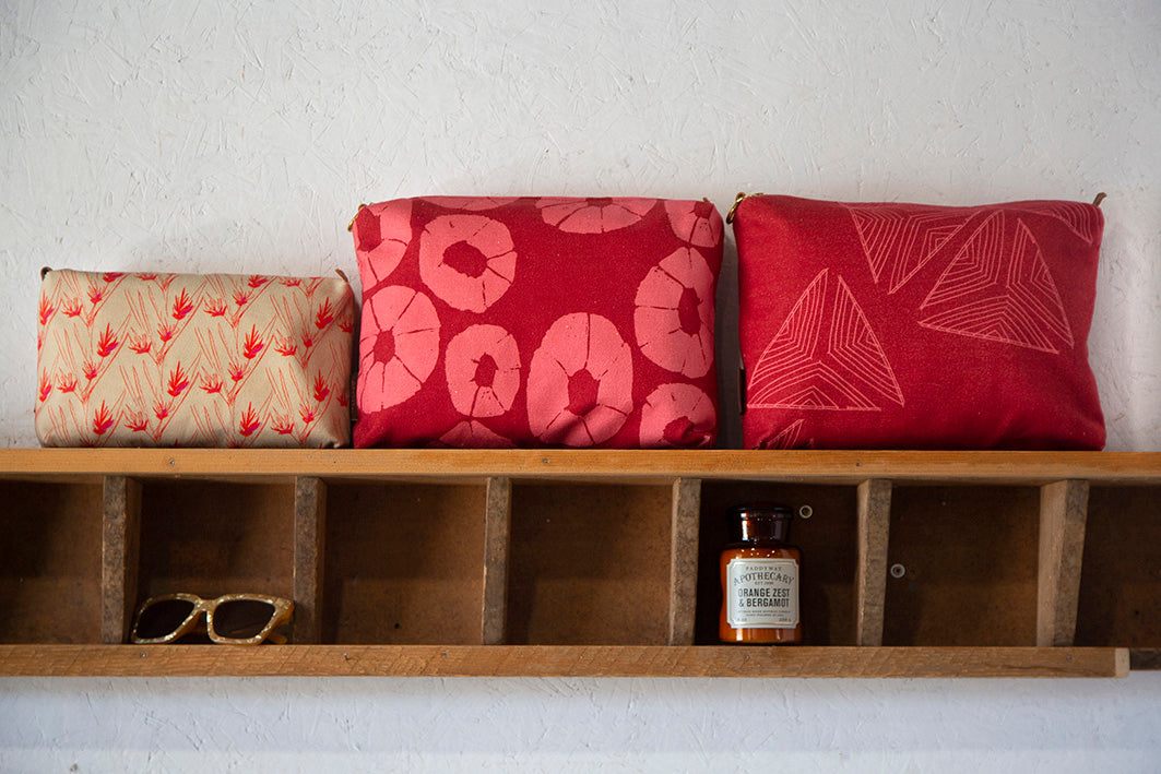 Red & Orange Toiletry, Vanity and Cosmetic Bags