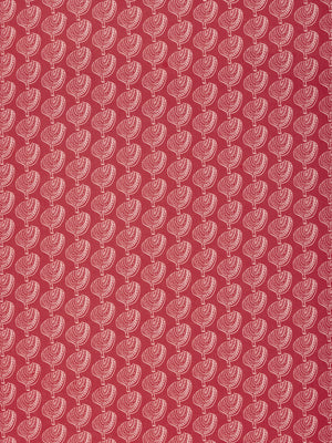 Graphic Apple Tree Pattern Printed Fabric in Warm Geranium red