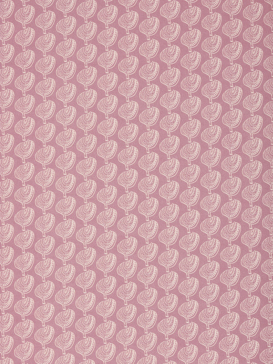 Graphic Apple Tree Pattern Printed Linen Cotton Canvas Fabric in Light Heather Pink