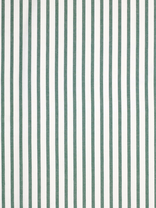 Autumn Ticking Stripe Cotton Linen Fabric by the Meter in Dark Moss Green