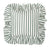 Autumn Ticking Stripe Ruffle Decorative Throw Pillow in Dark Moss Green 45x45cm (18x18")