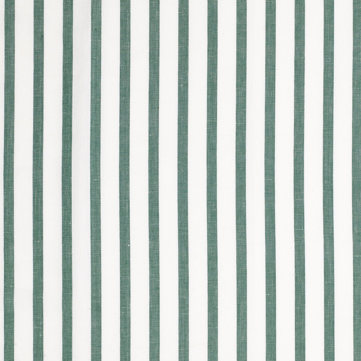 Autumn Ticking Stripe Cotton Linen Fabric by the Meter in Dark Moss Green