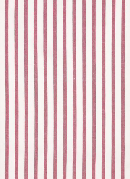 Autumn Ticking Stripe Cotton Linen Fabric by the Meter in Dark Heather Pink
