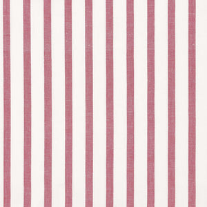 Autumn Ticking Stripe Cotton Linen Fabric by the Meter in Dark Heather Pink