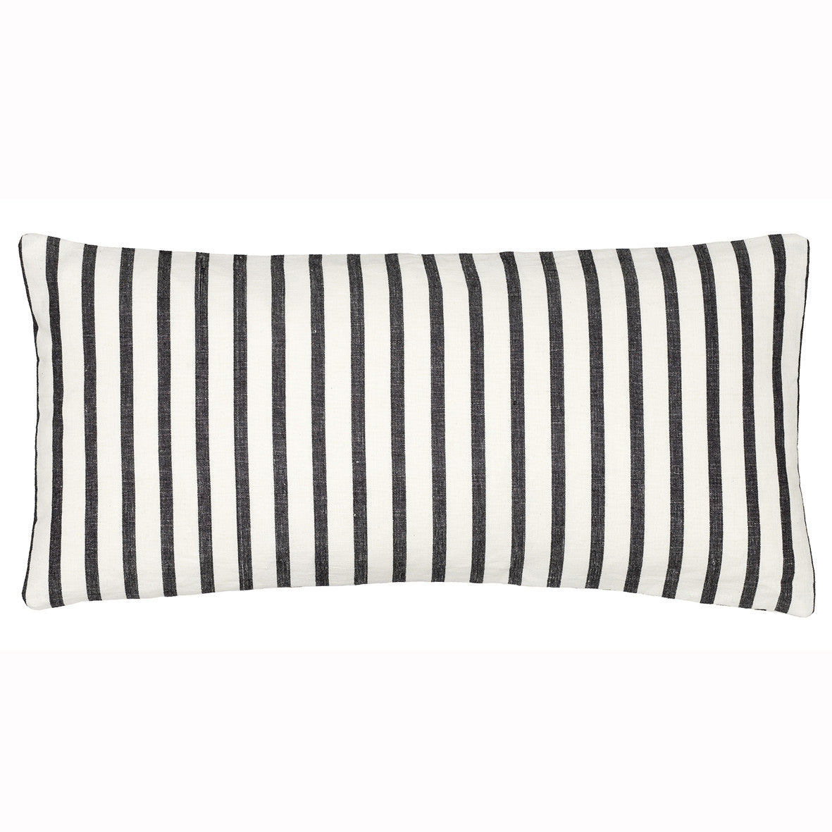Autumn Ticking Stripe Rectangle Decorative Throw Pillow Lumbar - Black 30x60cm (12x24")