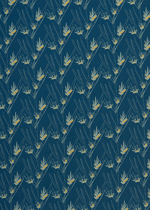 Beakrush floral home decor interiors fabric for curtains, blinds and upholstery in Petrol Blue and SeaFoam green ships from Canada including the USA