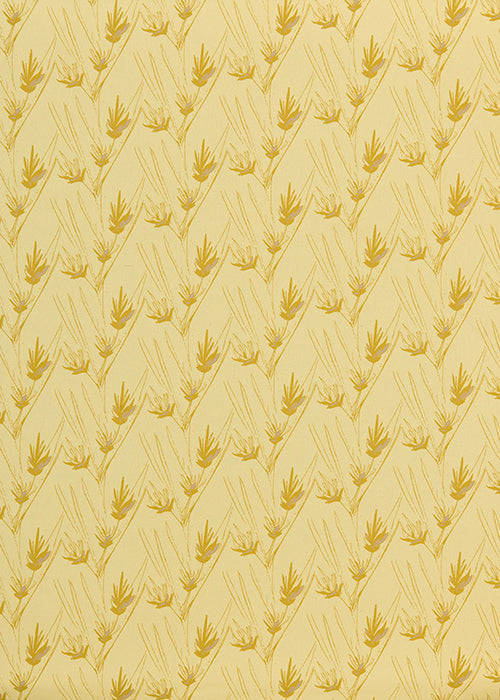 Beakrush floral home decor fabric for curtains, blinds and upholstery in Straw, gold and pink, ships from canada worldwide including the USA