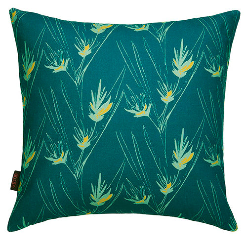 Beakrush-floral-pattern-throw-pillow-seafoam-green-dark-blue-18"-45cm-canada-usa