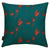Beakrush-floral-pattern-decorative-throw-pillowin dark-petrol-blue-geranium-red-canada-usa-18"-45cm