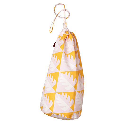 Betty Tree Pattern Linen Cotton Drawstring Laundry & Storage  Bag in Saffron Yellow & iPink ships from Canada (USA)