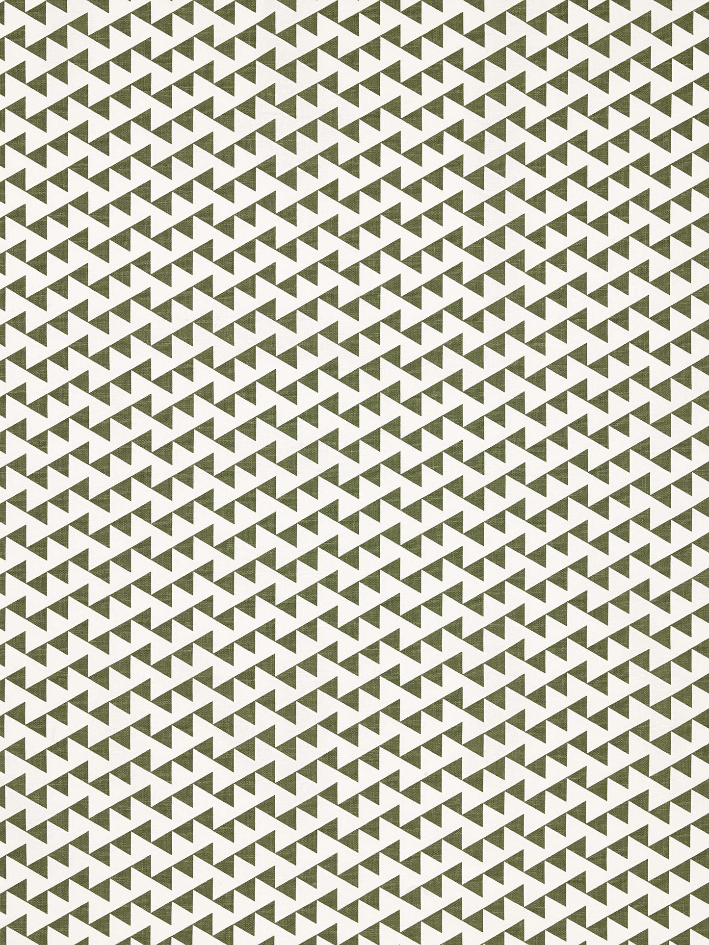 Bunting Geometric Pattern Cotton Linen Fabric in Dark Olive Green