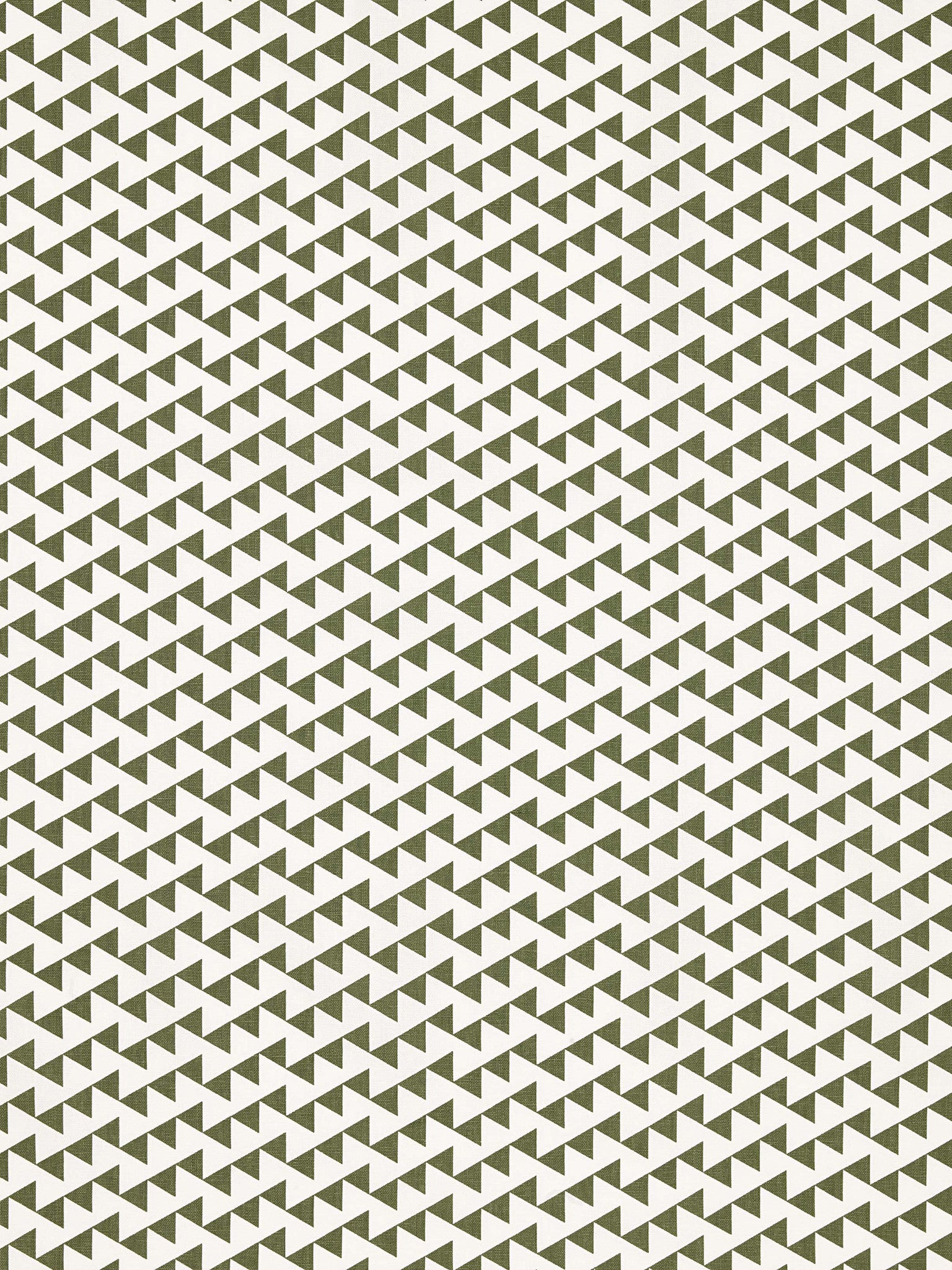 Bunting Geometric Pattern Cotton Linen Fabric in Dark Olive Green