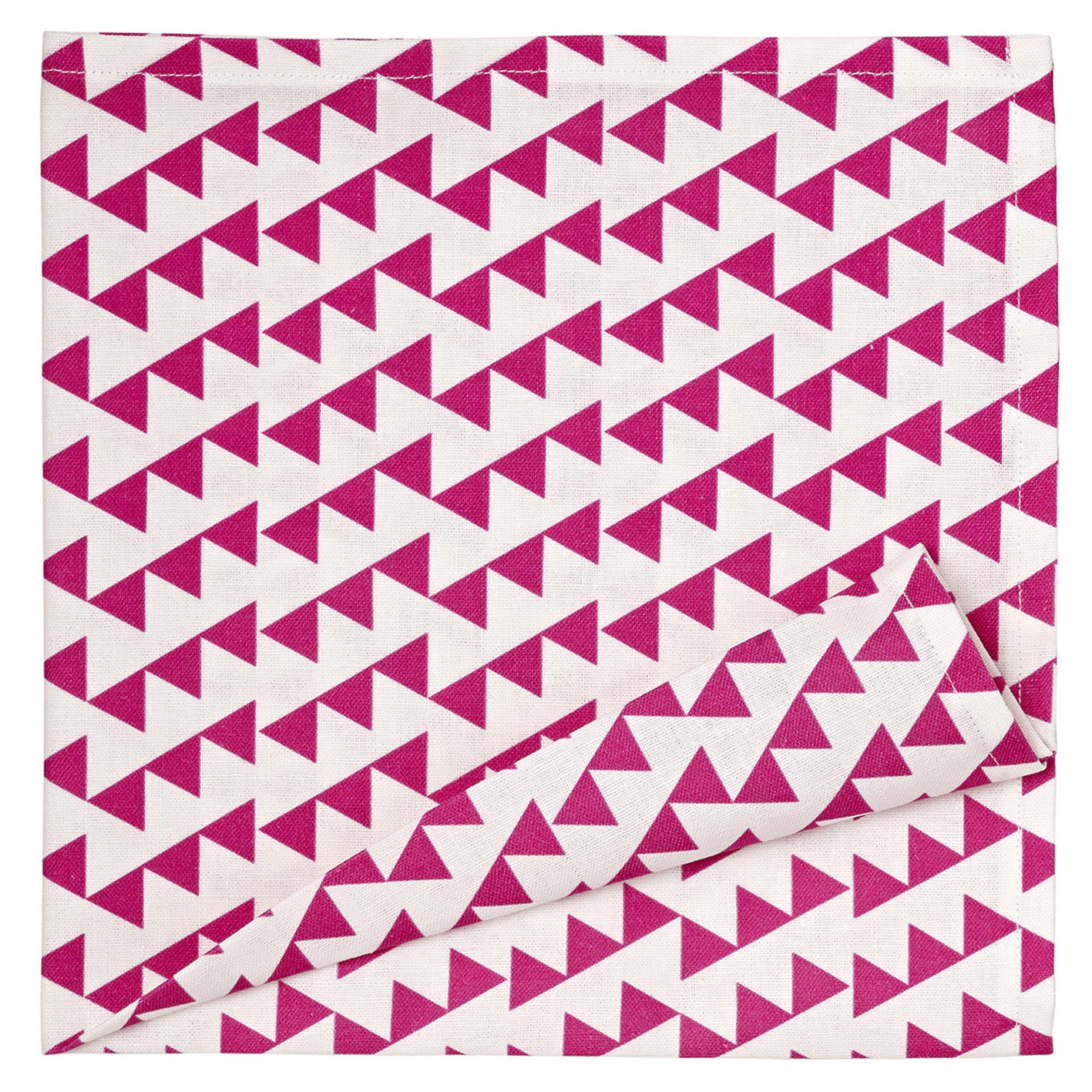 Bunting Geometric Pattern Linen Napkins in Bright Pink
