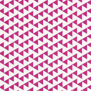 Bunting Geometric Pattern Cotton Linen Fabric Bright Fuchsia Pink