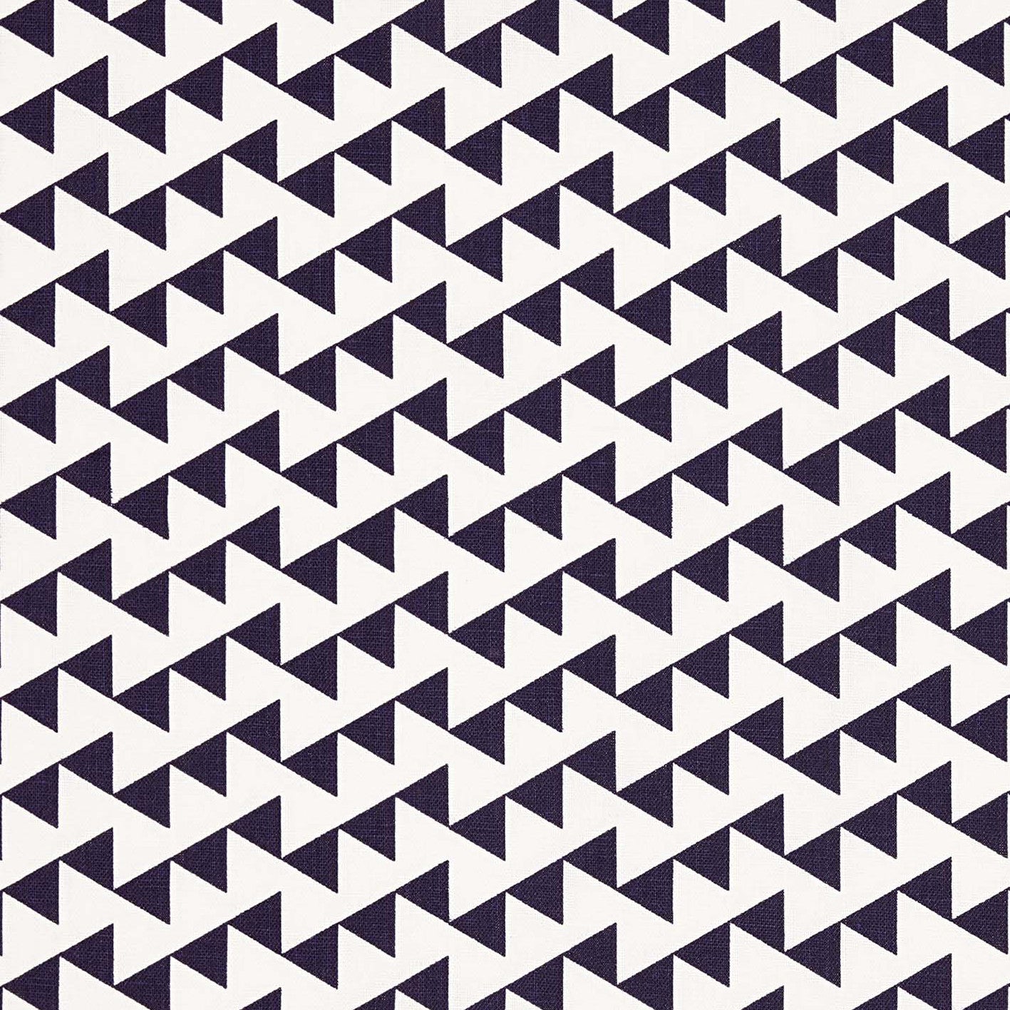 Bunting Geometric Pattern Cotton Linen Fabric in Dark Aubergine Purple