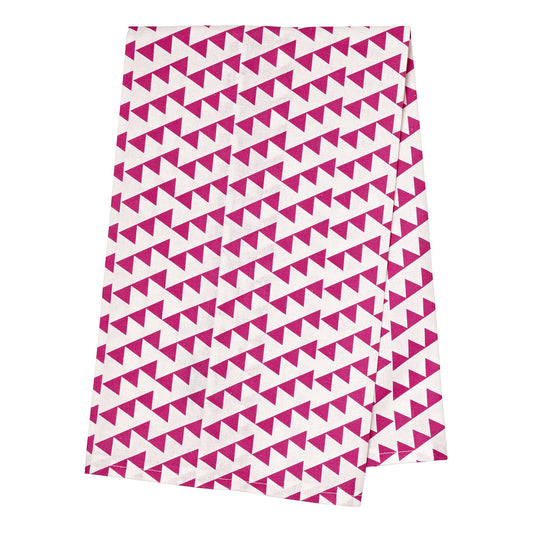 Bunting Tea Towel - Fuchsia Pink