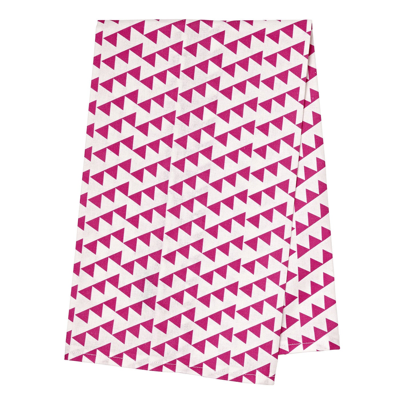 Bunting Tea Towel - Fuchsia Pink