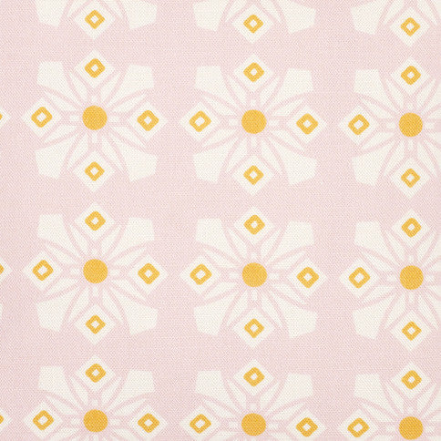 Dorothy Geometric Pattern Cotton Linen Fabric by the Meter in Light Tea Rose Pink