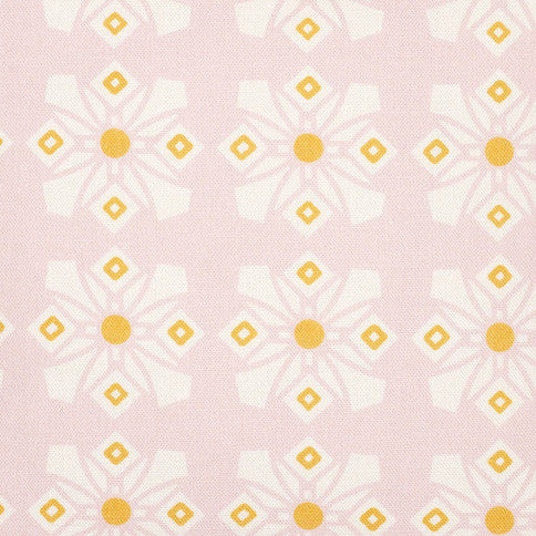 Dorothy Geometric Pattern Cotton Linen Fabric by the Meter in Light Tea Rose Pink
