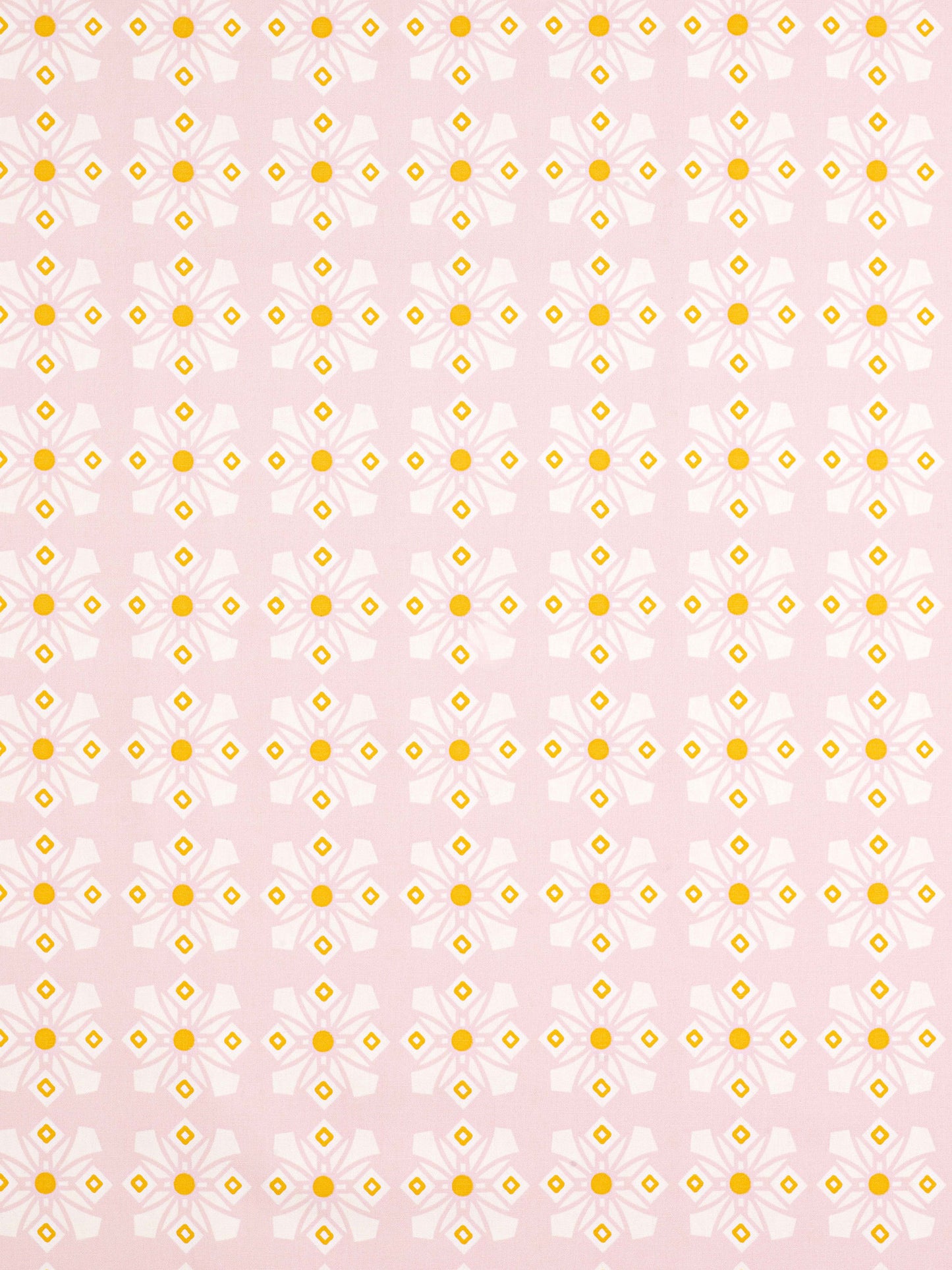 Dorothy Geometric Pattern Cotton Linen Fabric by the Meter in Light Tea Rose Pink