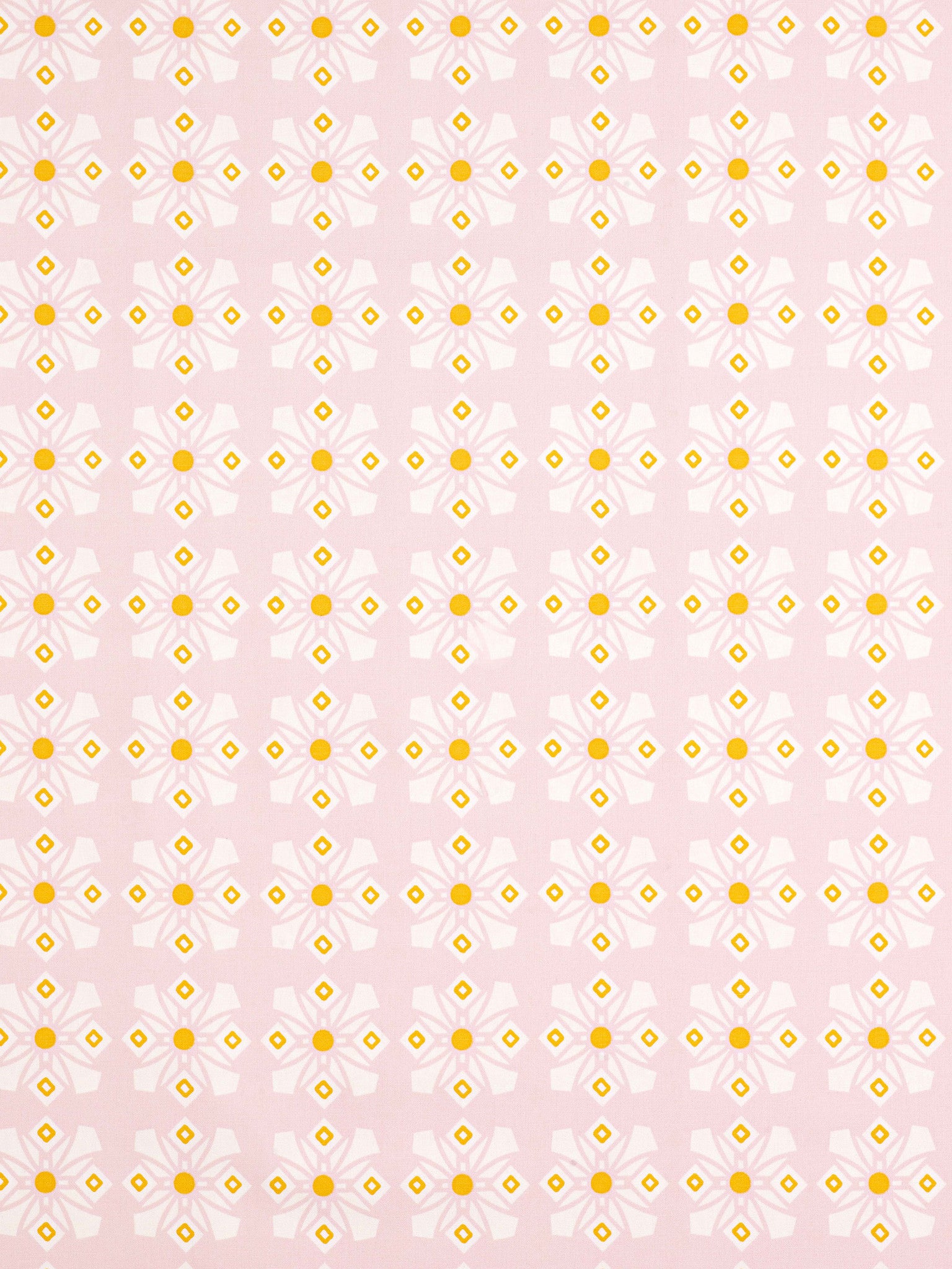 Dorothy Geometric Pattern Cotton Linen Fabric by the Meter in Light Tea Rose Pink