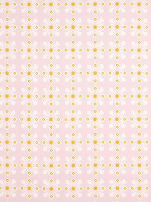 Dorothy Geometric Pattern Cotton Linen Fabric by the Meter in Light Tea Rose Pink