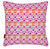 Glasswork Geometric Pattern Linen Throw Pillow in Fuchsia Pink & Pumpkin Orange 45x45cm or 18x18" Ships from Canada worldwide