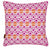 Glasswork Geometric Pattern Linen Throw Pillow in Fuchsia Pink & Pumpkin Orange 45x45cm or 18x18" Ships from Canada worldwide