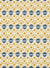 Glasswork Geometric Pattern Cotton Linen Fabric by the Meter in Gold & Dark Petrol Blue